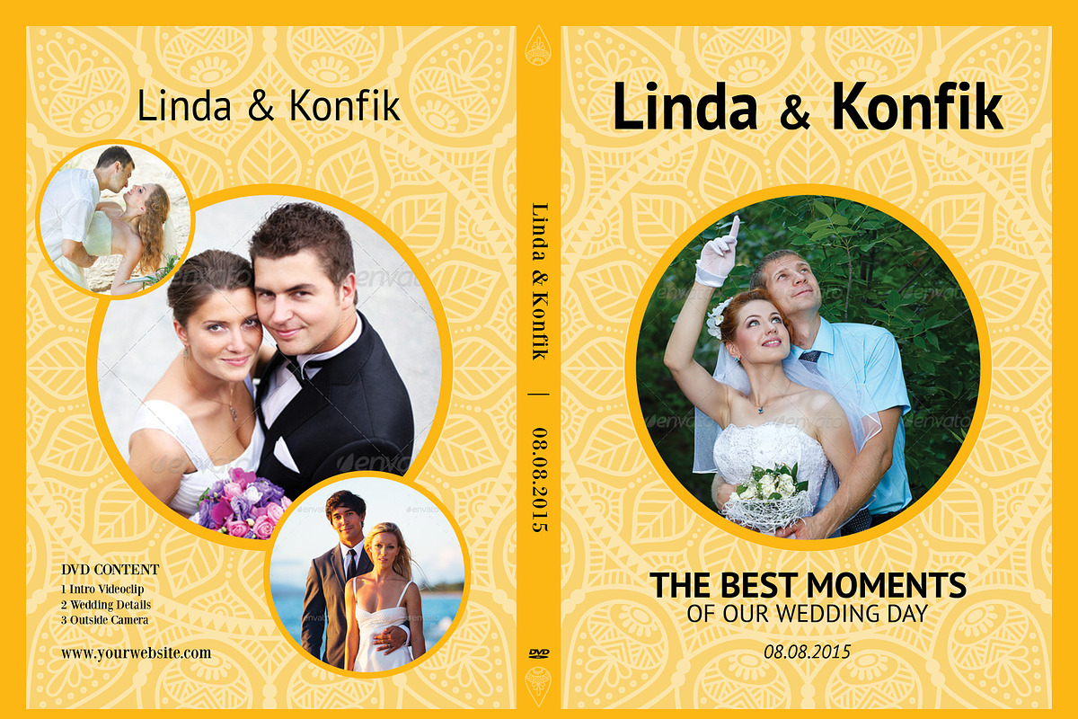 Wedding DVD Cover & CD Label v07 in Stationery Templates - product preview 8
