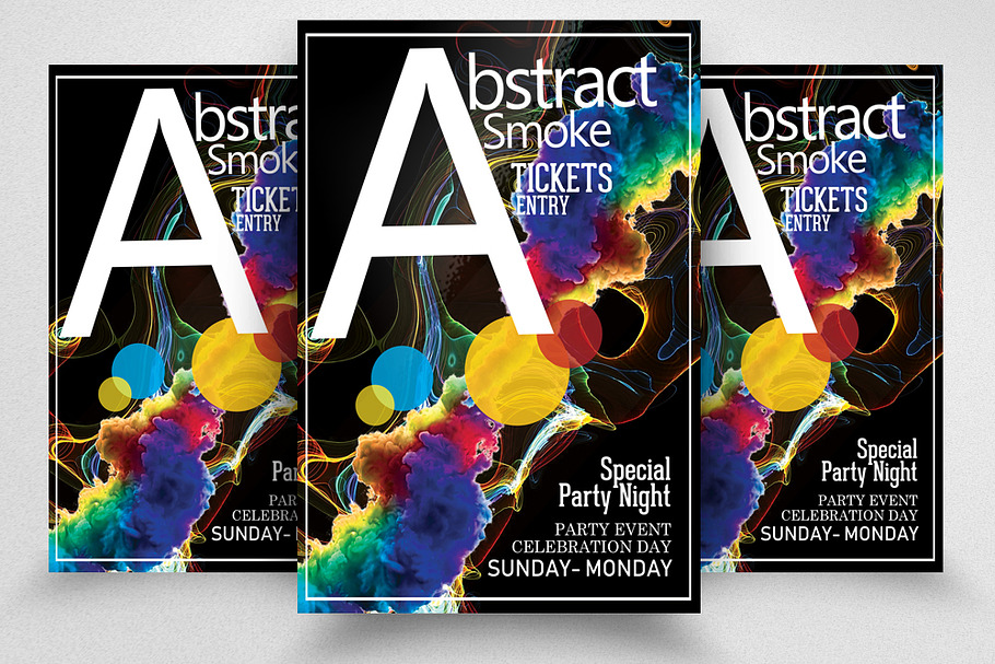 Abtract Smoke Party Flyer in Flyer Templates - product preview 8