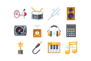 Music colourful icon set