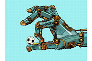 the robot and the soccer ball