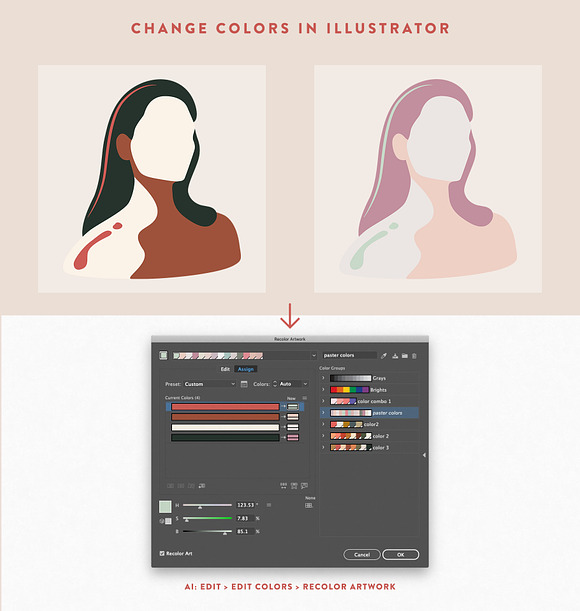 Abstract Portraits & Elements in Illustrations - product preview 8