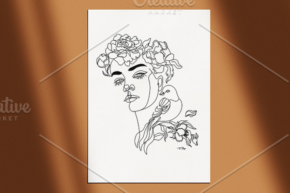Line Art Female Potraits Bundle in Illustrations - product preview 6