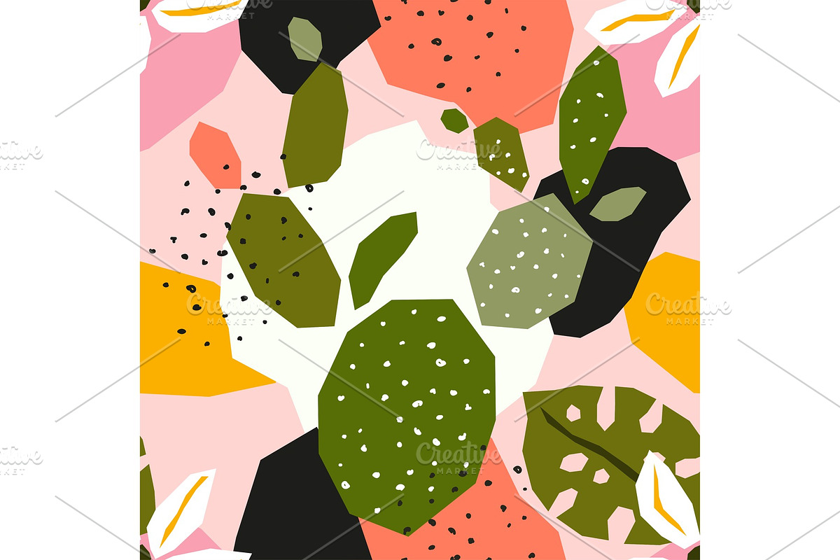 Trendy tropical paper collage with in Illustrations - product preview 8