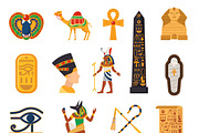 Egypt touristic icons set