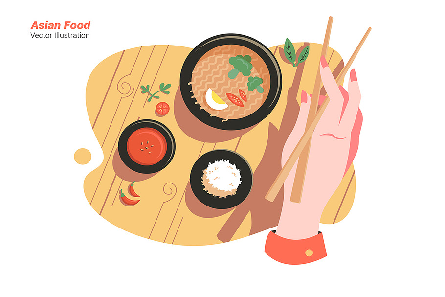 Asian Food - Vector Illustration in Illustrations - product preview 8