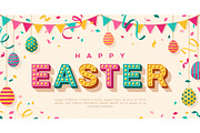 Happy Easter card with eggs