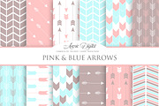 Pink and Blue Arrows Digital Paper