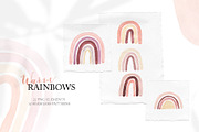 Watercolor Boho Rainbows Set