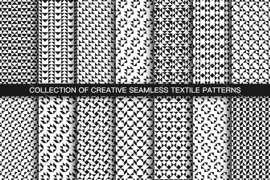 Repeat geometric b&w prints/patterns