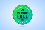 Plastic free badge, stamp, label