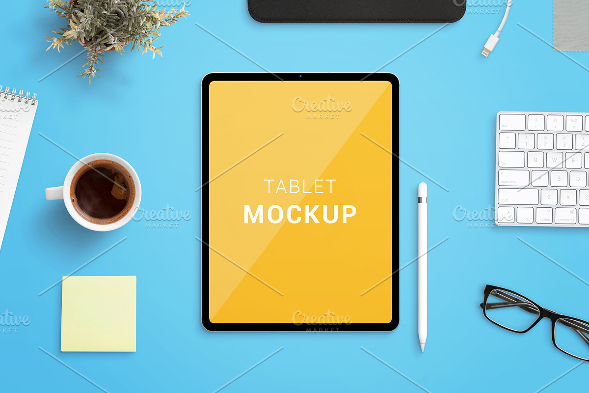 iPad Pro mockup on office desk in Mobile & Web Mockups - product preview 8