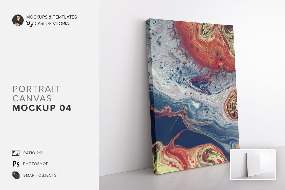 Portrait Canvas Ratio 2x3 Mockup 04 in Print Mockups - product preview 8