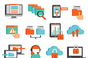 Information technologies icons set