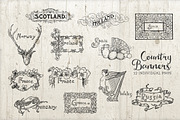 Country Banner Logos Vintage PNG