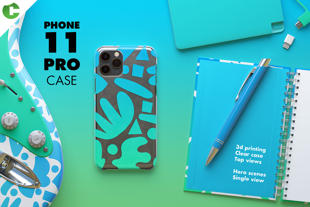 Phone 11 Pro clear case Mock-up in Product Mockups - product preview 8