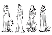 Fashion models in the dress