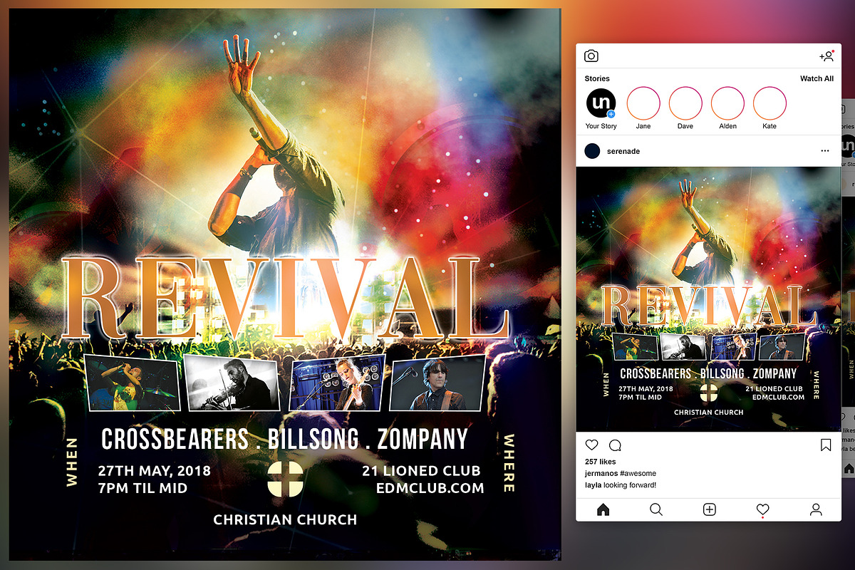 Revival Worship in Flyer Templates - product preview 8