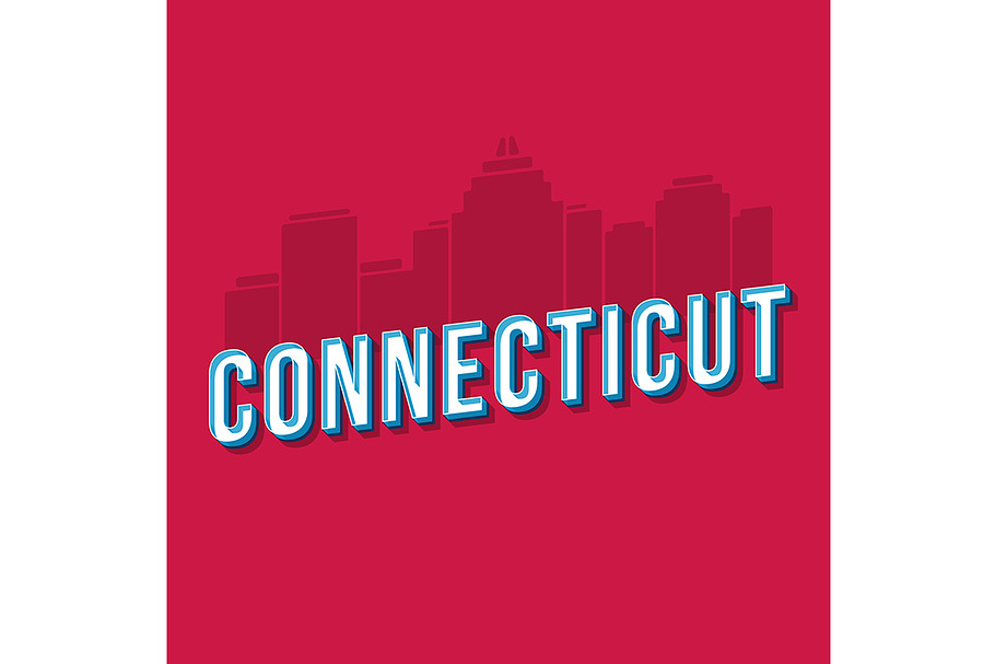 Connecticut vintage 3d lettering