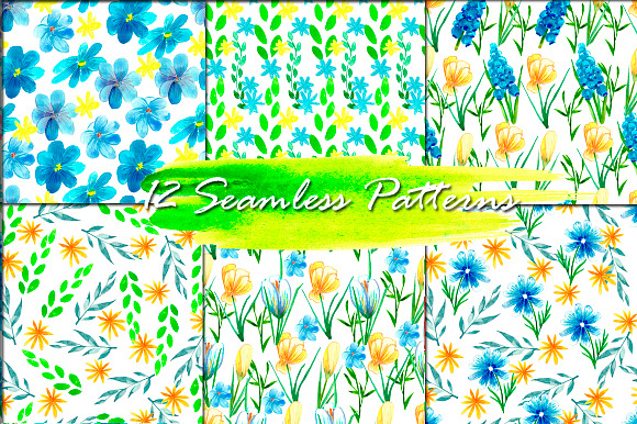 Spring flowers watercolor clipart in Illustrations - product preview 4