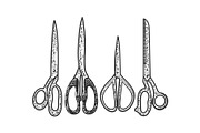 Scissors set sketch vector