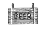 beer wooden signboard sketch