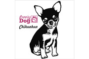 Chihuahua puppy sitting. Drawing by