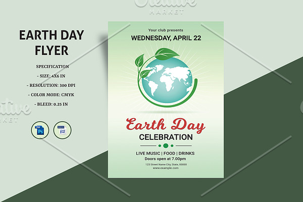 Earth Day Flyer Template - V1196