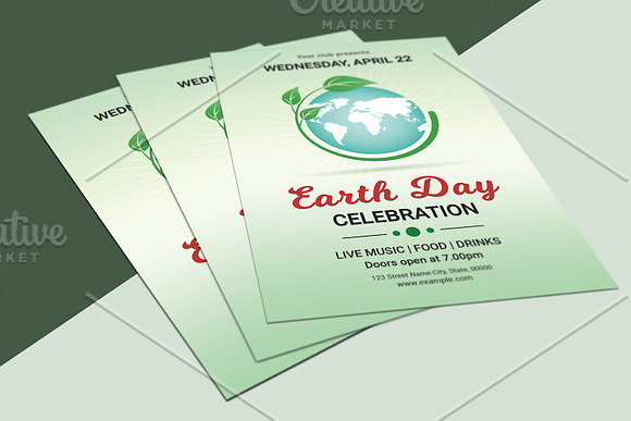 Earth Day Flyer Template - V1196 in Flyer Templates - product preview 1