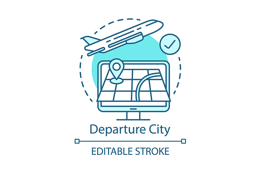 Departure city concept icon