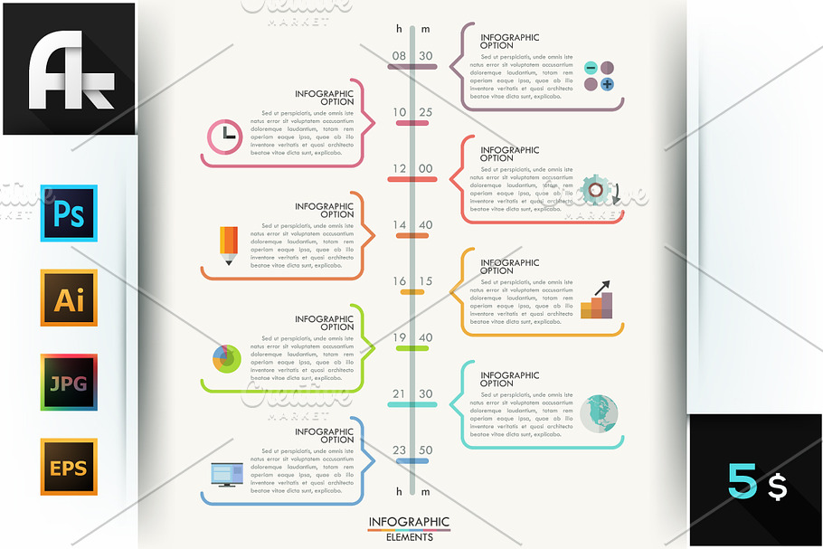 Infographic Speech Bubbles Timeline in Presentation Templates - product preview 8