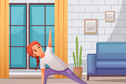 Kids yoga at home background