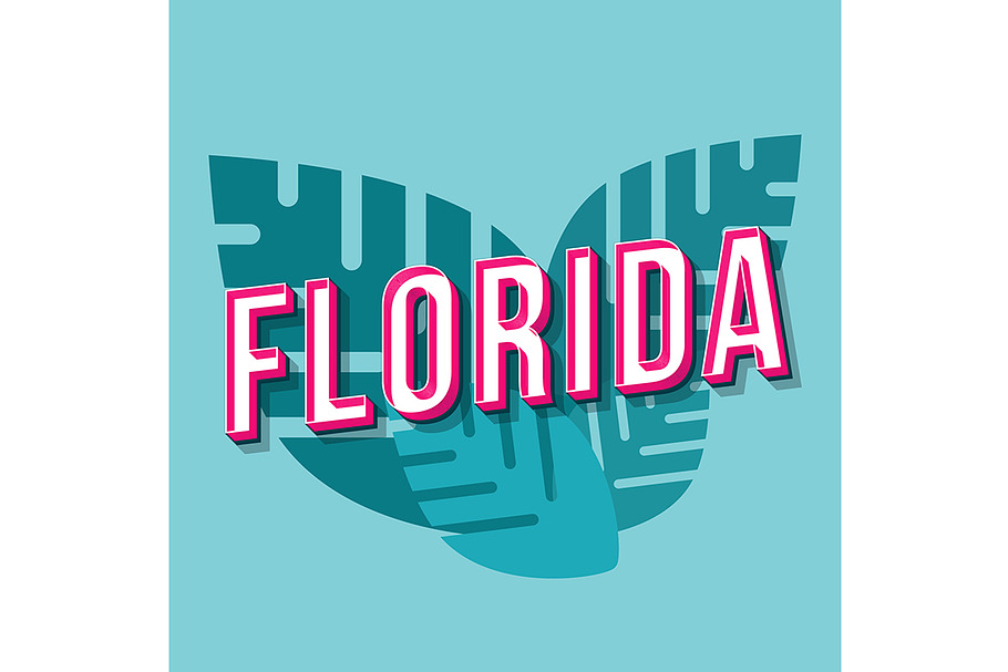 Florida vintage 3d vector lettering in Add-Ons - product preview 8
