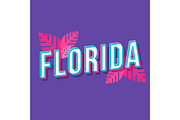 Florida vintage 3d vector lettering