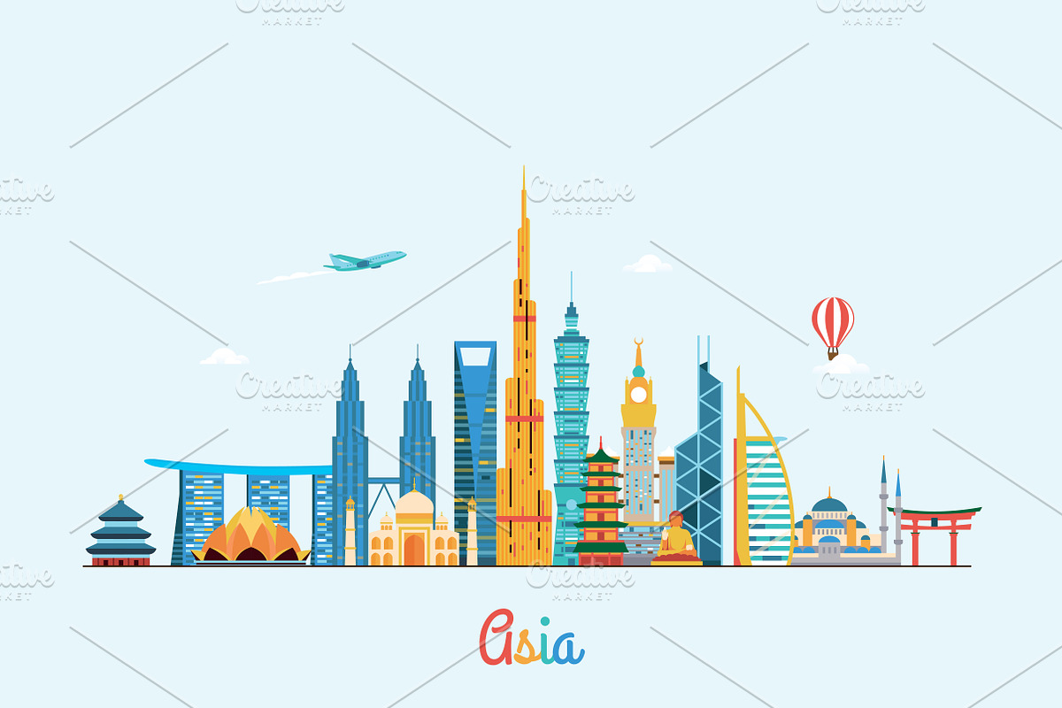 Asia skyline in Illustrations - product preview 8