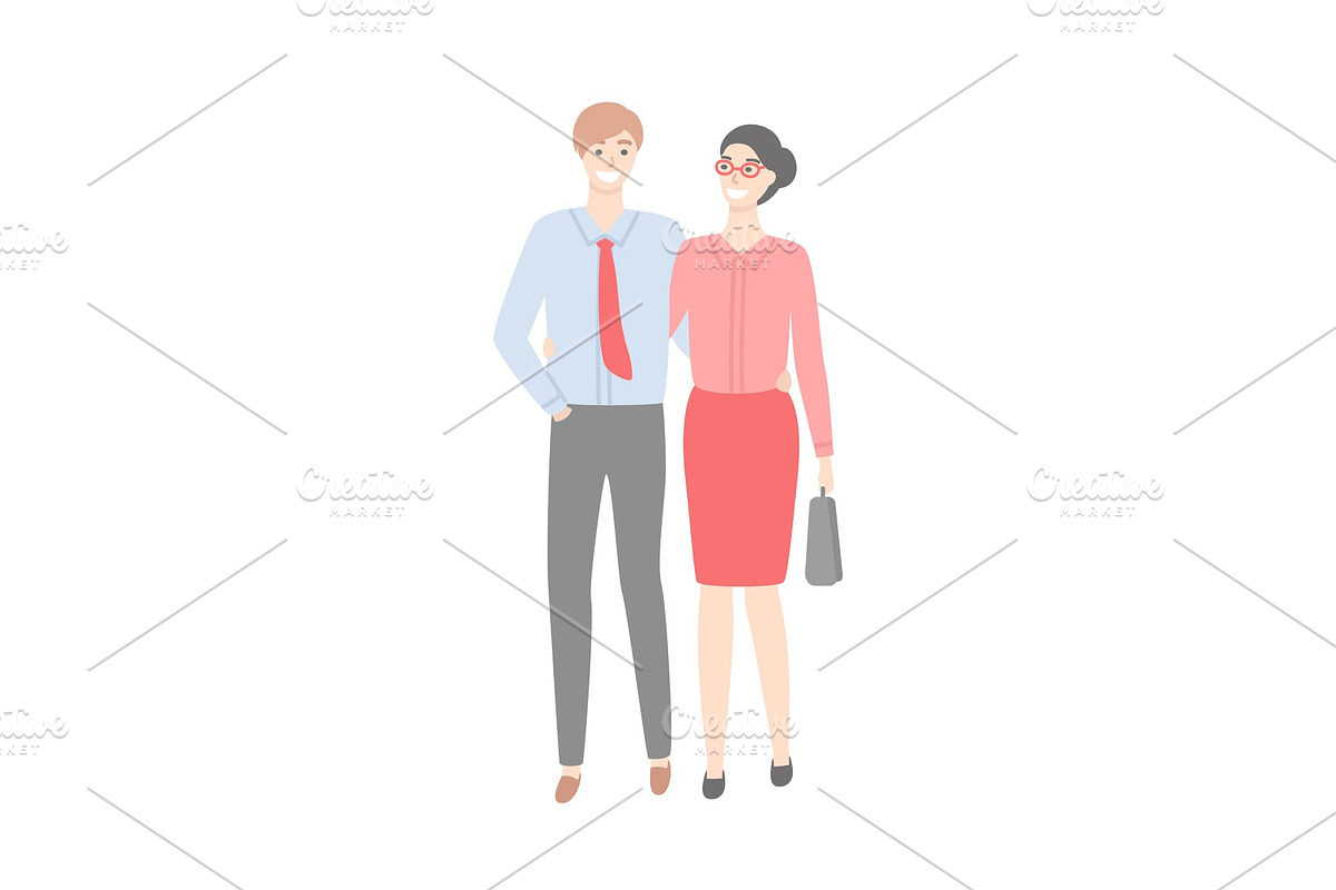 Business Couple in Strict Cloth in Illustrations - product preview 8