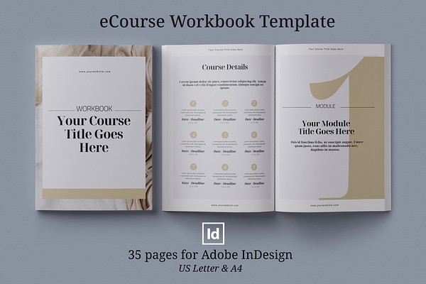eCourse Workbook InDesign template