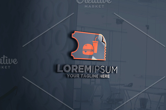 Ticket Food Logo in Logo Templates - product preview 2