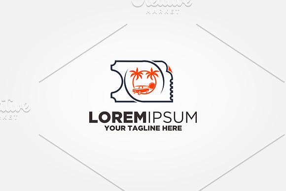 Ticket Travel Logo Template in Logo Templates - product preview 1