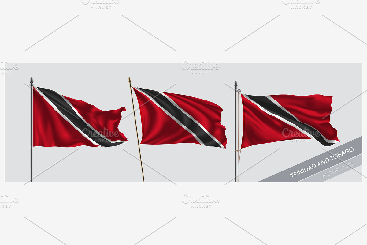 Trinidad and Tobago flags vector in Illustrations - product preview 8