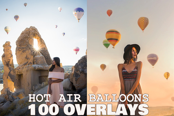 100 Hot Air Balloon Photo Overlays