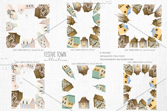 Festive town collection in Illustrations - product preview 11