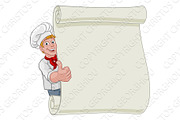 Chef Cook Baker Cartoon Man Menu