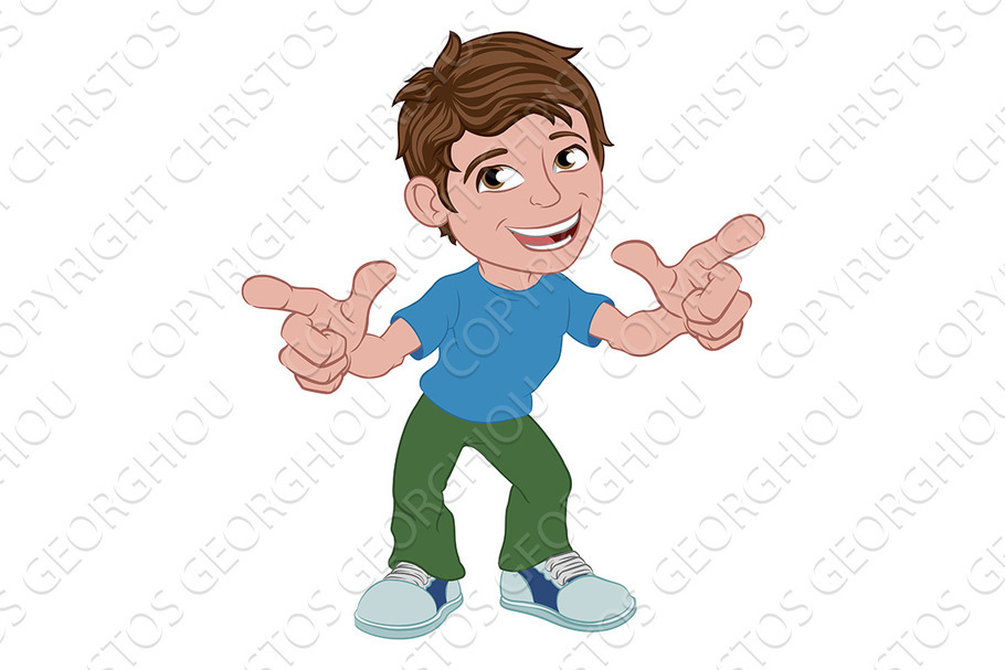Boy Kid Cartoon Child Character in Illustrations - product preview 8