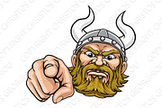 Viking Pointing Finger At You Mascot