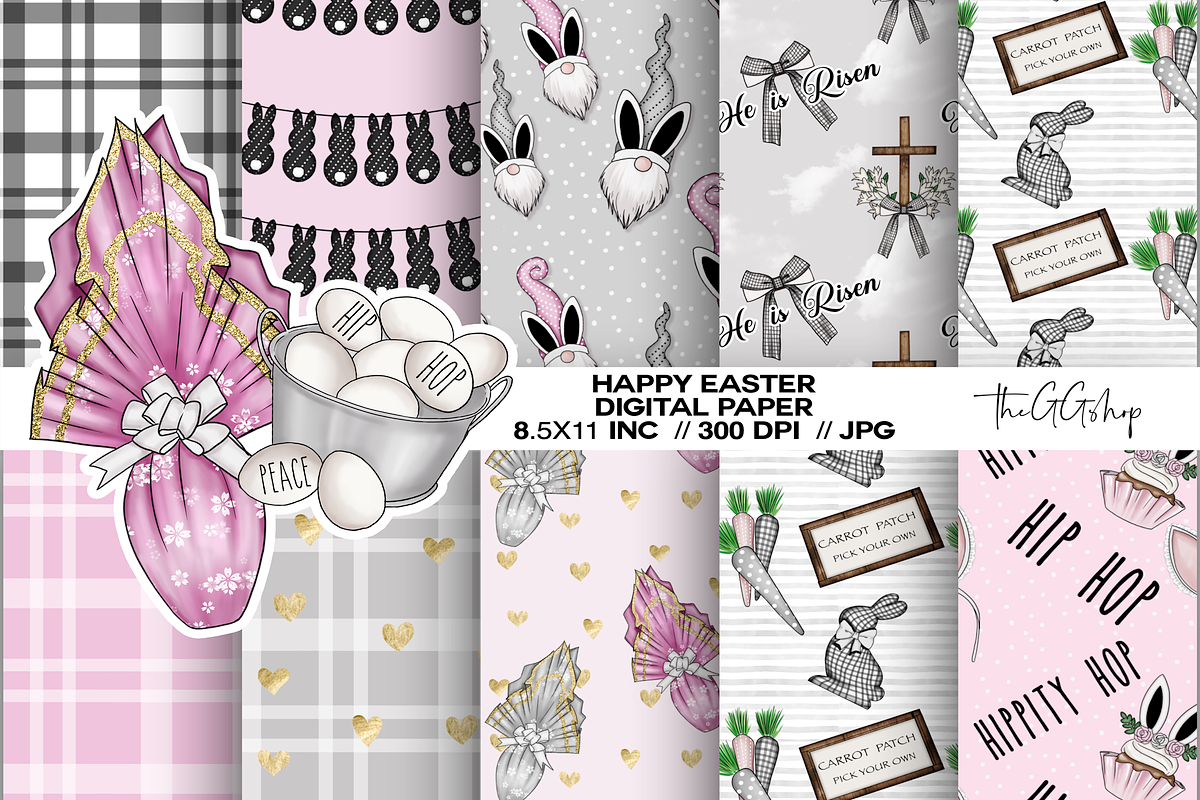 Easter Digital Paper Pack in Illustrations - product preview 8