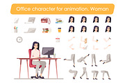 Business woman front view character
