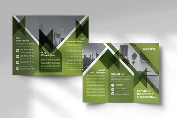Business Tri-fold Brochures  Design in Brochure Templates - product preview 1