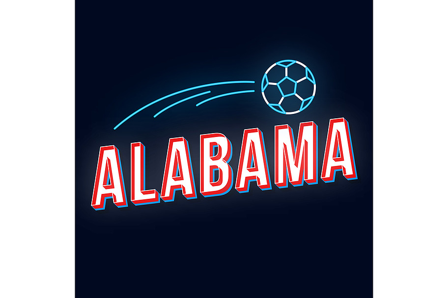 Alabama vintage 3d vector lettering