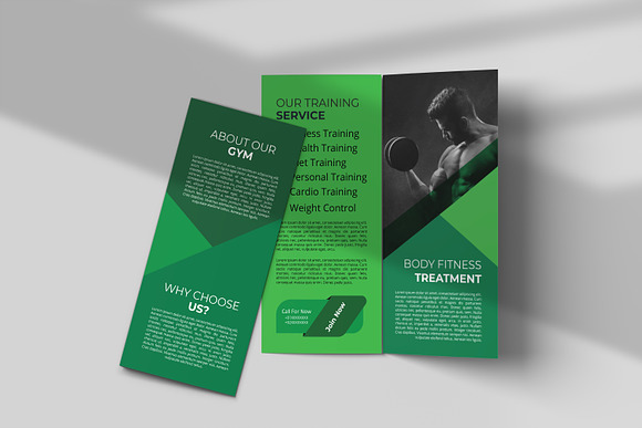 Fitness Club Trifold Brochure in Brochure Templates - product preview 2
