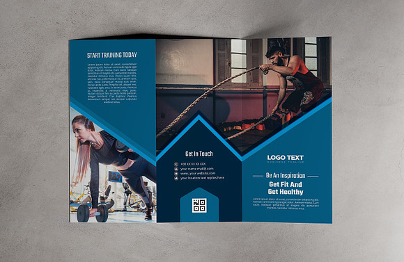 Fitness Gym Trifold Brochure in Brochure Templates - product preview 1